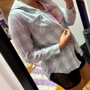 Blue Flannel With Hood